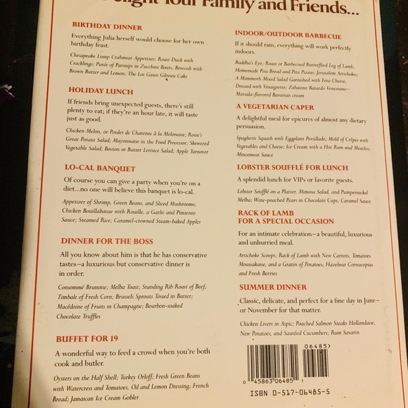 COPY - Vtg Julia Child's Menu Cookbook Holiday Dinner Lunch - Picture 2 of 4